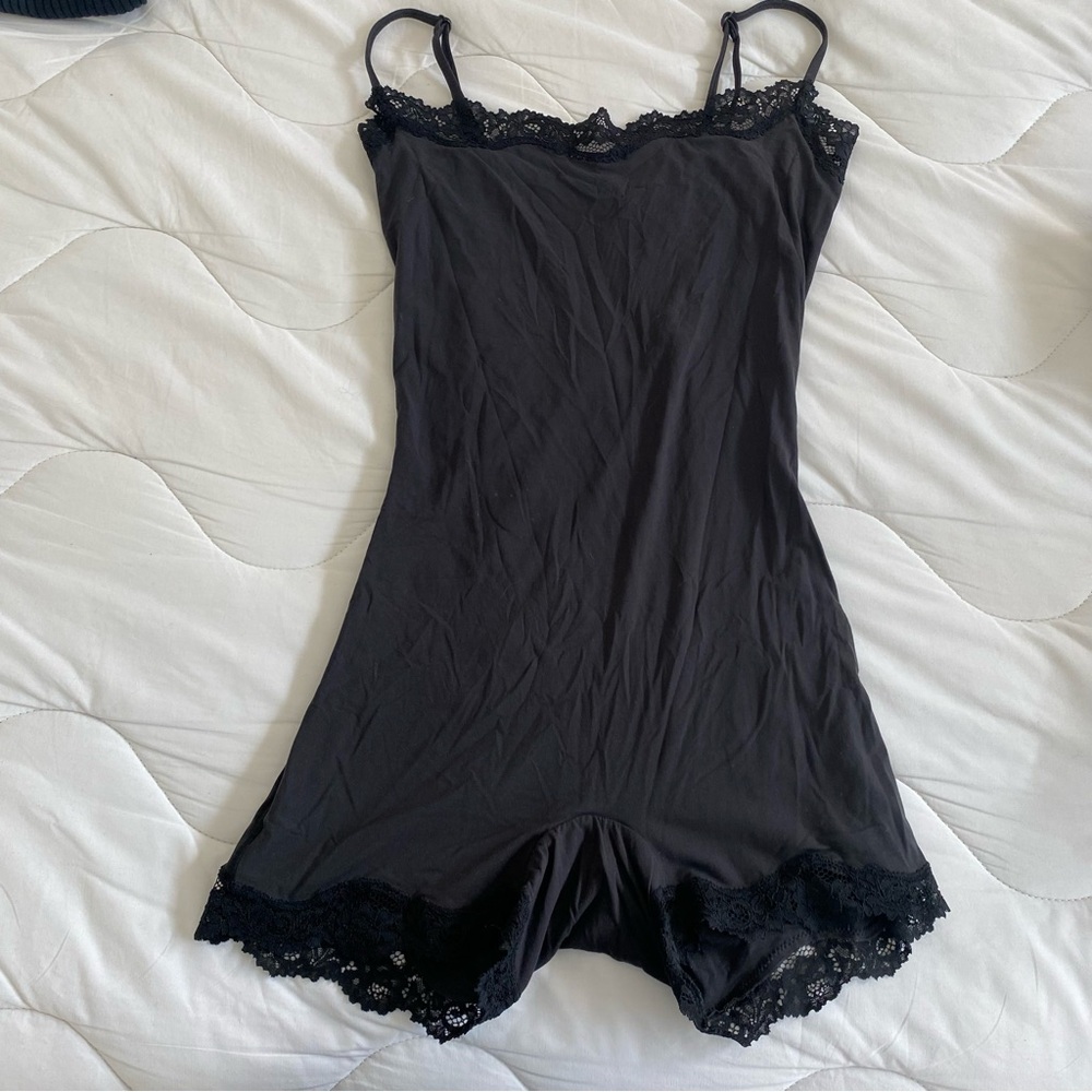 Skims black lace romper